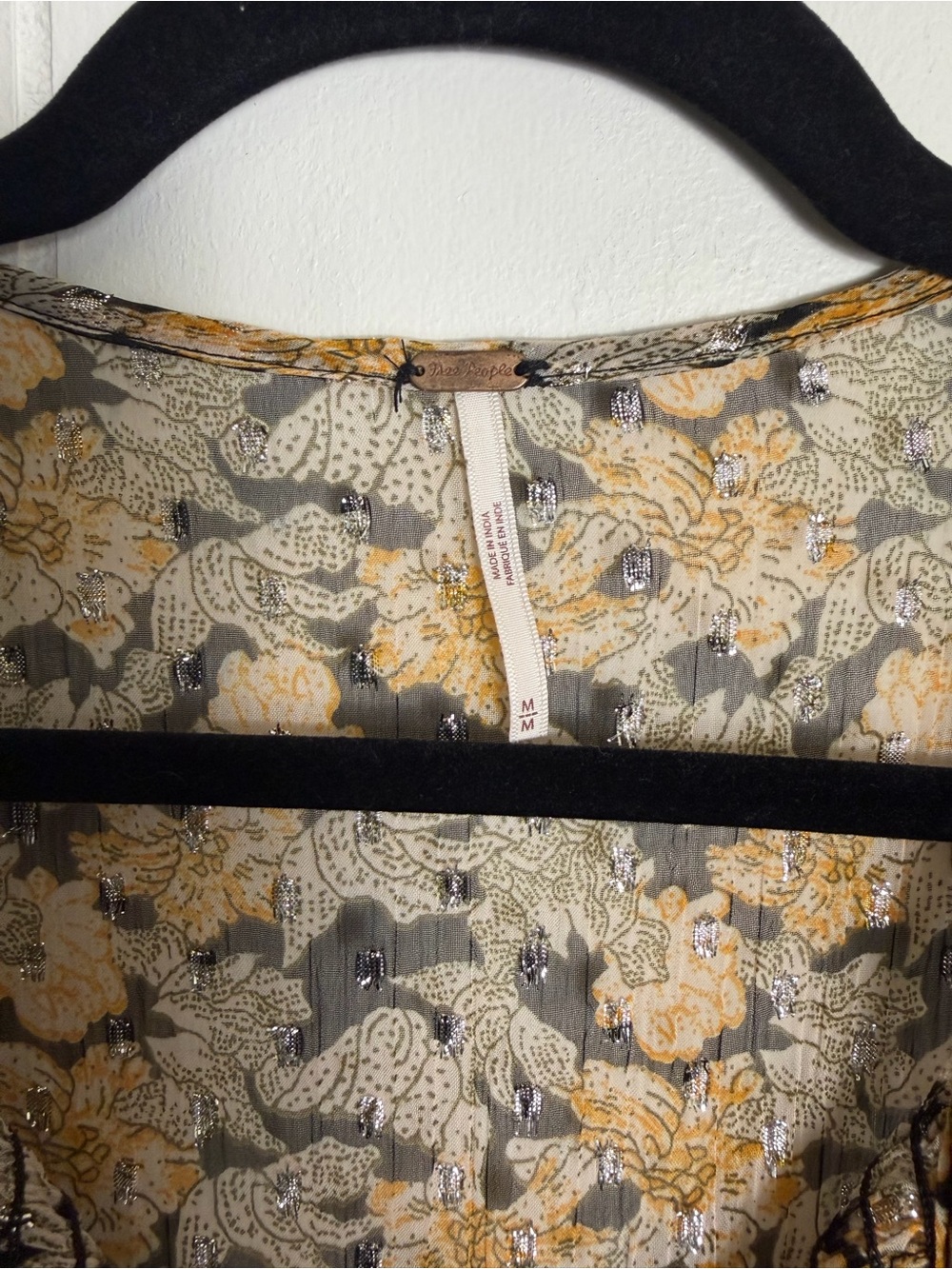 Free People Sheer Floral Pullover Dress size Medium - Picture 4 of 4